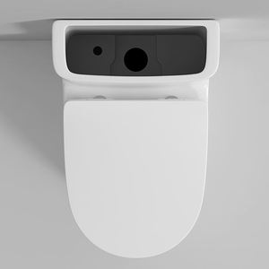 Nouvelle conception WC monobloc en céramique blanc allongé moderne à siphon en S, à poser au sol, avec double chasse, pour salle de bain - Product Image 6