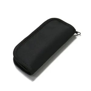 Custom Blank Polyester Durable Padded Zipper Knife Case Pouch With Fleece Lining