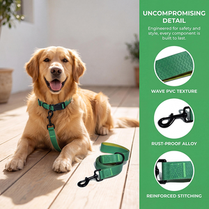 Ensemble collier et laisse pour chien NOVIPET en PVC imperméable, robuste, avec boucle à dégagement rapide, durable, doux, réglable, pour la promenade et l'entraînement des animaux de compagnie - Product Image 1