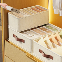 Boîte de rangement rectangulaire empilable pour sous-vêtements en tissu non tissé, pliable, séparateur de tiroir, capacité 10-20L, pour une organisation efficace de la garde-robe
