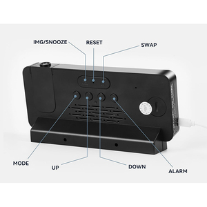 Réveil numérique LED moderne pour chambre à coucher, horloge électronique de bureau intelligente avec projecteur rotatif, sûr et pratique - Product Image 4