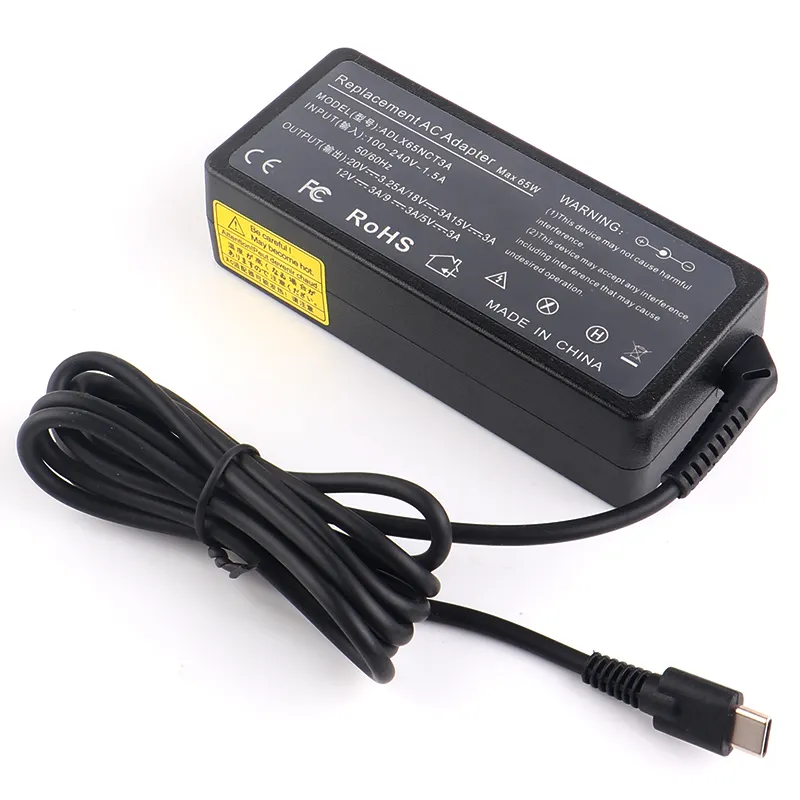 AC DC محول سريع سطح المكتب كمبيوتر محمول عالمي الهاتف المحمول USB 65W USB C PD شاحن محول الطاقة ل Latitude 13 7350