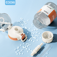 Bouteille d'eau en plastique étanche de 14oz avec paille Petite école de gymnastique noire écologique avec poignée Infuseur Bouteille d'eau réutilisable