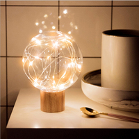 Mini lampe de nuit LED 3D en hêtre avec motif de fleurs de gypsophile, alimentation USB, pour table, salon, décoration de Noël et de la maison