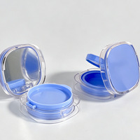 Estuche Compacto Transparente Personalizado OEM con Bandeja para Maquillaje, Espejo Integrado y Cierre a Presión, Material ABS.