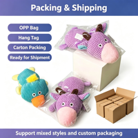 Jouet en peluche de dessin animé en gros, corde en coton, jouet à mâcher indestructible pour chien, couineur, nettoyant pour les dents, écologique pour grands chiens, en vrac et personnalisé