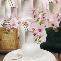 Anggrek Phalaenopsis Buatan Berkualitas Tinggi, Bunga Dekoratif Lembut untuk Natal, Tahun Baru, Thanksgiving, Grosir