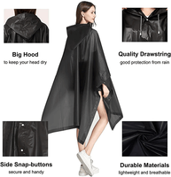 Veste de pluie EVA imperméable portable pour adultes avec capuche et poche Poncho d'extérieur jetable pour le travail et la randonnée