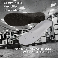 Semelles intérieures sport en mousse à mémoire de forme PU avec soutien de la voûte plantaire, amorti et absorption des chocs pour un confort optimal