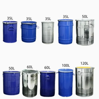 Fût métallique en acier inoxydable 200L personnalisé, en promotion, conforme aux normes UE et ISO, pour produits chimiques industriels, avec robinet à bille DN50