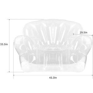 Fauteuil/Canapé Gonflable (Transparent) pour Enfants, Chambre de Filles Adolescentes - Mobilier Confortable Intérieur/Extérieur pour Piscine - Product Image 6