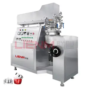 LIENM 10L Can Lift Industrial Vacuum Emulsifier, Toothpaste Lotion, Vacuum Homogenizing Emulsifier Machine Mixing Tank