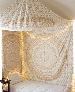 Personnalisé Or Blanc Mandala Tapisserie Boho Mur Art pour Chambre Décor Tissé Tissu <span class=keywords><strong>Yoga</strong></span> et Méditation Maison Chambre Décoration - Product Image 6