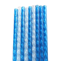 Offres Spéciales spirale Bleu réutilisable de Couleur paille, Pailles en plastique pour Durian Tasse