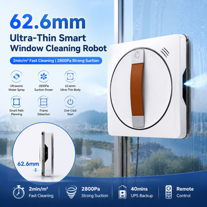 <span class=keywords><strong>Robot</strong></span> <span class=keywords><strong>nettoyeur</strong></span> <span class=keywords><strong>de</strong></span> <span class=keywords><strong>vitres</strong></span> intelligent avec pulvérisation d'eau ultrasonique, aspiration <span class=keywords><strong>de</strong></span> 2800 Pa, moteur <span class=keywords><strong>sans</strong></span> balais - Product Image 1