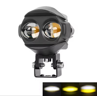 Phare avant de moto à 2 lentilles, feux antibrouillard LED, éclairage routier, lampe de travail auxiliaire, étanche IP65 pour camion et voiture, blanc