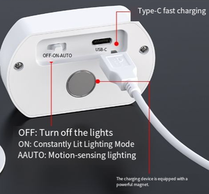 Luce Notturna LED Intelligente Moderna <span class=keywords><strong>a</strong></span> Luce Calda con Sensore di <span class=keywords><strong>Movimento</strong></span> e Funzionamento <span class=keywords><strong>a</strong></span> Batteria per Uso Domestico in Corridoi e Camere da Letto - Product Image 6