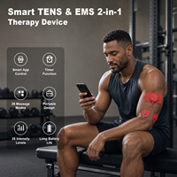 Appareil de récupération musculaire et de soulagement de la douleur 2-en-1 sans fil avec contrôle par application, impulsions TENS/EMS, 26 modes et rechargeable par Type-C
