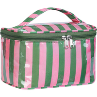 Trousse de Maquillage Imperméable en PVC Brillant Grande Capacité avec Poignée Souple et Fermeture Éclair, Idéale pour les Voyages, la Plage et les Cadeaux
