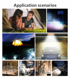 Projecteur de travail LED 200W, projecteur portable à énergie solaire avec poignée, étanche IP65 pour le camping, le travail, les situations d'urgence, étanche IP65 - Product Image 2