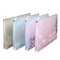 Carpeta de Archivos Transparente A4 con Cierre de Cremallera, Bolsa de Documentos con Dibujos Animados para Estudiantes
