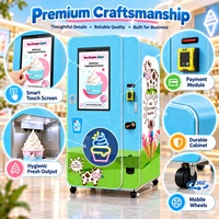 Distributeur automatique intelligent de crème glacée molle avec écran tactile, kiosque mobile de crème glacée fraîche, prise US, Ethernet