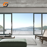 Porte coulissante en verre en aluminium imperméable et coupe-vent de style moderne de luxe GS pour patio extérieur