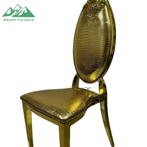 Chaise de banquet de luxe Wayon en acier inoxydable doré durable, dossier moderne, <span class=keywords><strong>pour</strong></span> hôtel, <span class=keywords><strong>mariage</strong></span>, restaurant, salon, <span class=keywords><strong>villa</strong></span> - Product Image 6