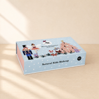 Boîte de maquillage pour enfants écologique, coffret cadeau de Noël, boîte en carton magnétique de luxe avec fenêtre de paysage 3D, trousse de beauté pour enfants