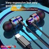 Casque intra-auriculaire filaire en métal Haohuaxin avec interface Type-C compatible