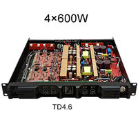 XTUGA TD2 1U Amplificateur audio professionnel 2/4 canaux de classe D, carte d'amplification numérique 1000W en métal pour utilisation sur scène
