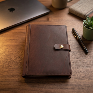 Couverture de Bible A5 en cuir véritable avec fermeture à bouton-pression, option cadeau écologique, marque ADORA, style agenda, design personnalisé - Product Image 2