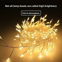 Guirlande lumineuse LED en fil de cuivre pour feux d'artifice, intérieur, IP44, fonctionnant sur piles, USB, à intensité variable, pour Noël, fêtes, décorations festives, vente en gros