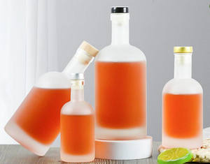 Bouteille de liqueur en verre pour vodka ou whisky, transparente ou givrée, avec <span class=keywords><strong>bouchon</strong></span> en liège, 100 ml, 200 ml, 375 ml, 500 ml, 750 ml, 1000 ml - Product Image 3