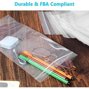 Clear <b>Plastic</b> Zipper <b>Bags</b> 5x12 Inch 2.5 Mil Leak Proof Food <b>Storage</b> Multipurpose <b>Bag</b> Pack Of 100 - Product Image 3