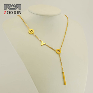 Zogxin Letter Necklace 18K Gold Geometric Asymmetrical Chain For Women Fashion Jewelry Gift - Product Image 1