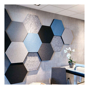 Paneles acústicos de pared insonorizados de fieltro de poliéster PET de absorción de sonido suave de alta densidad hexágono para decoración del hogar - Product Image 1