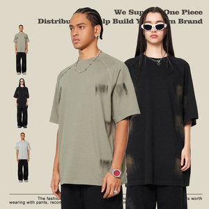 Nouveau T-shirt unisexe à manches courtes pour homme et femme, collection Printemps-Été 2025, style couple, effet délavé vieilli - Product Image 1