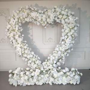 Accesorios para Bodas, Decoración de Fondo para Escenario con Forma de Corazón, Adornos de Tela con Flores Artificiales de Seda, Rosas - Product Image 2