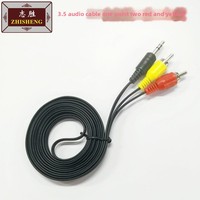 Câble Audio 3.5mm 3m Un à Deux Double Lotus RCA Rouge Jaune Veste PVC Adaptateur AV Polyvalent pour Console de Jeu Câble Casque Aux