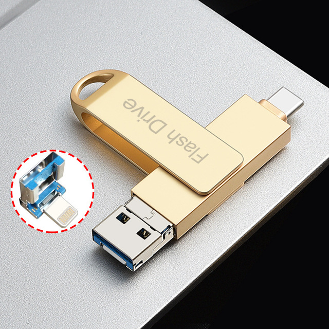 3 in 1 Type-C USB Stick 3.0 Type C Pendrive 16GB 32GB 64GB 128GB OTG USB Flash Drive for iPhone PC Phone