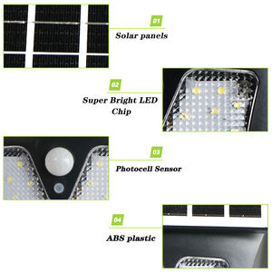 Açık <span class=keywords><strong>3</strong></span> kafa IP65 hareket sensörü uzaktan kumanda akıllı LED güneş sokak lambası - Product Image 2