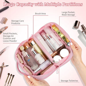 Relavel Trousse de Maquillage Initiale A-Z 2 Pièces Grande Trousse Cosmétique de Voyage pour 11 12 <span class=keywords><strong>13</strong></span> 14 15 16 <span class=keywords><strong>Ans</strong></span> <span class=keywords><strong>Fille</strong></span> Adolescente Cadeau d'<span class=keywords><strong>Anniversaire</strong></span> - Product Image 3