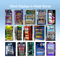 Support d'affichage mural en PVC plastique moderne personnalisé avec crochets durables, mobilier de magasin mobile, présentoir pour accessoires de téléphone
