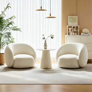 <b>Cream</b> Style Yuanbao <b>Sofa</b> Light Luxury Simple Leisure Chair High-end Salon Furniture for Rest & Negotiation Area - Product Image 5