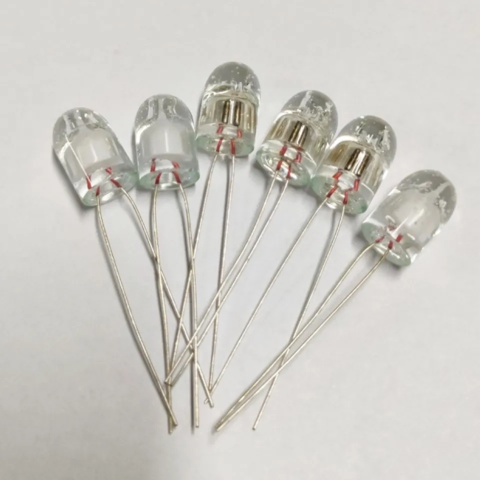 Neon Bulb Indicator Lamps 6mm 7mm 8mm Round Top White Red Orange Miniature Neon Bulb AC 100V/110V Resistance Neon-Light Lampada