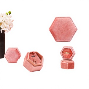 Storage Paper Jewelry Cardboard Velvet Luxury Proposal <b>Wedding</b> Pink Small Mini Gift <b>Boxes</b> for Rings Watches & Glasses Varnishing - Product Image 2