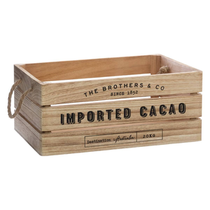 Grande caisse de rangement en <span class=keywords><strong>bois</strong></span> naturel écologique avec poignées en corde robustes, forme personnalisée, conteneur polyvalent en <span class=keywords><strong>bois</strong></span> massif pour la maison - Product Image 2