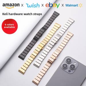 <span class=keywords><strong>Correas</strong></span> de reloj de silicona de alta gama DIY compatibles con relojes y dijes de reloj, correa de acero inoxidable con forma de bambú - Product Image 2