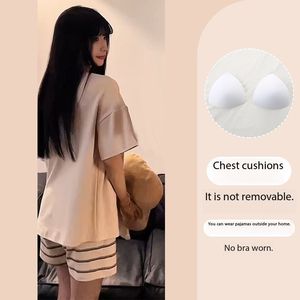 חלוק יוקרתי אלגנטי לנשים להגדיר סט אורך לילה קצר חליפות פיג 'מה סרוגים בד תחרה לקצץ קריקטורה חיה - Product Image 6